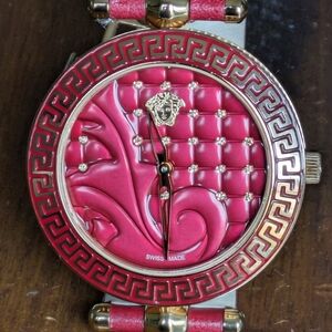 Versace Vanitas VK7 Red Rose Gold Plated Women's Quartz Watch Sapphire Crystal